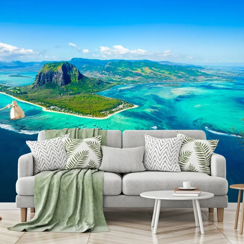 Fototapete Le Morne panorama der türkislagune