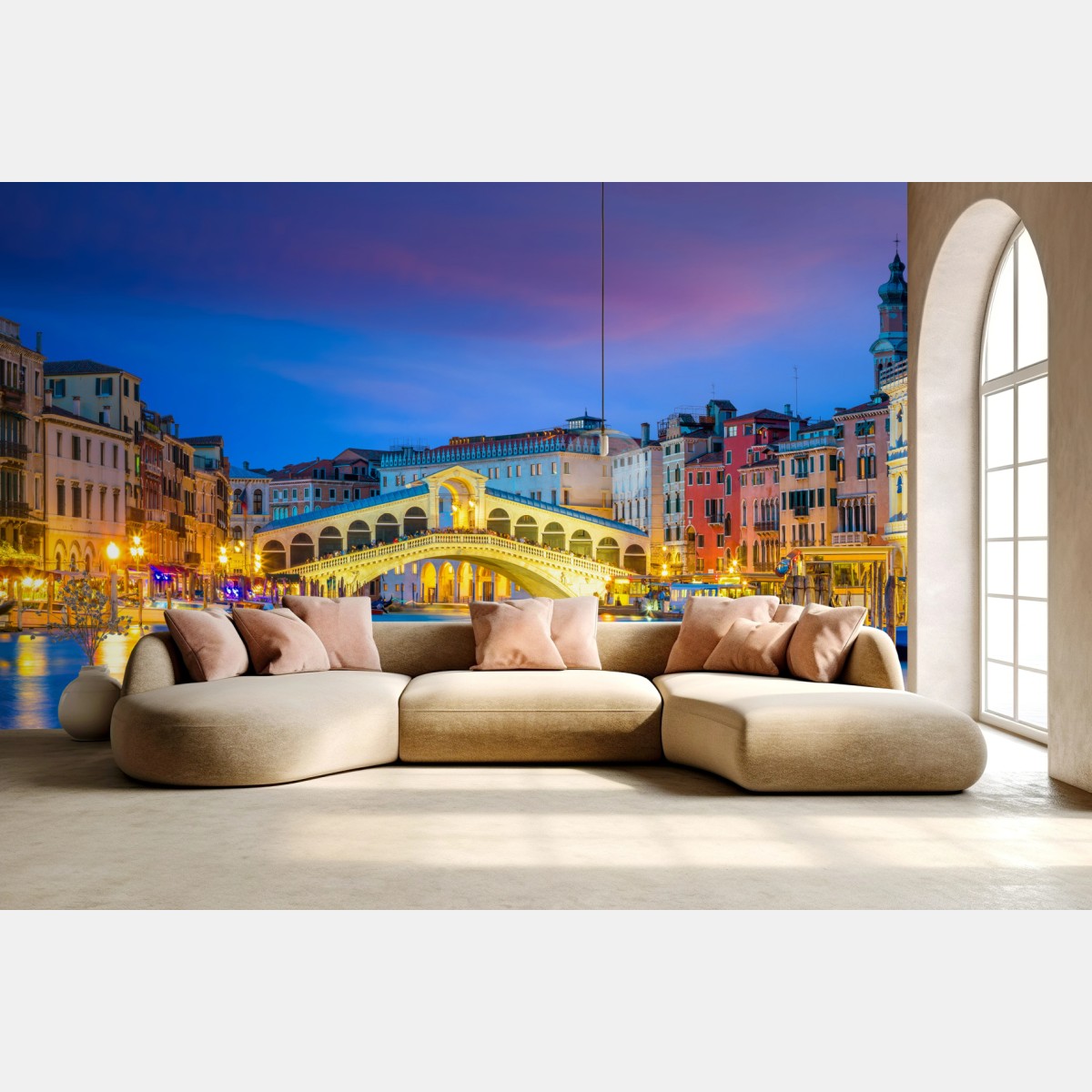 Fototapete Rialto brücke bei dämmerung, Venedig – Wallnifity®