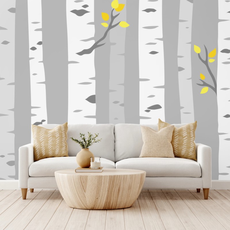 Fototapete skandinavischer birkenwald
