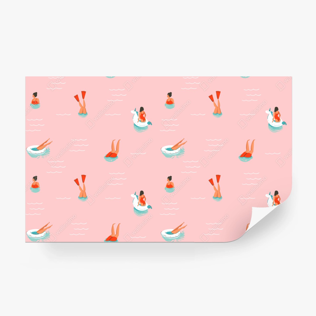 Fototapete verspieltes pastell poolmuster – Wallnifity®