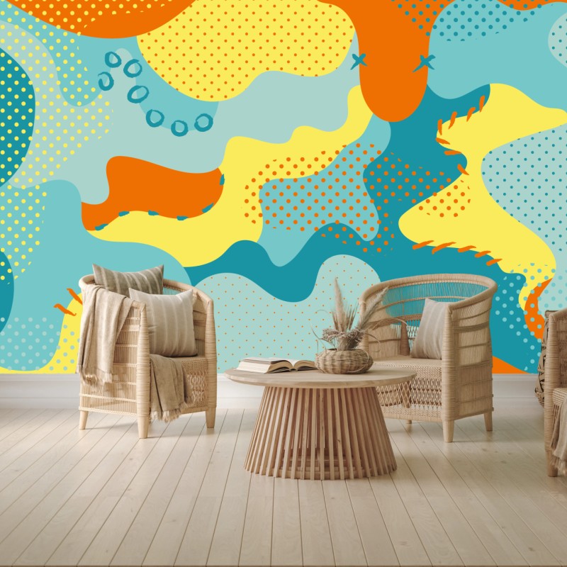 Fototapete lebendige abstrakte pop-art-komposition – Wallnifity®