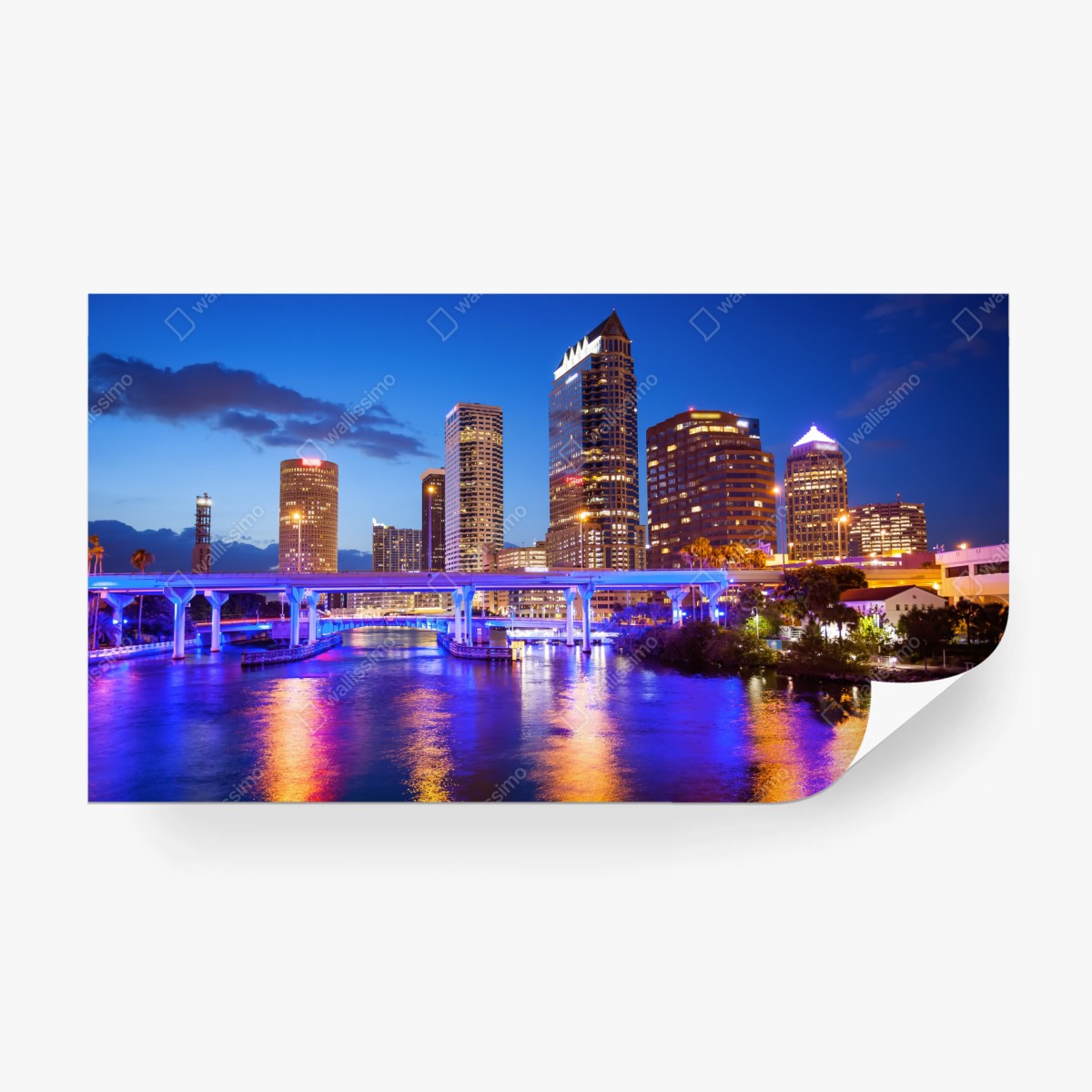 Fototapete Tampa skyline bei nacht – Wallnifity®