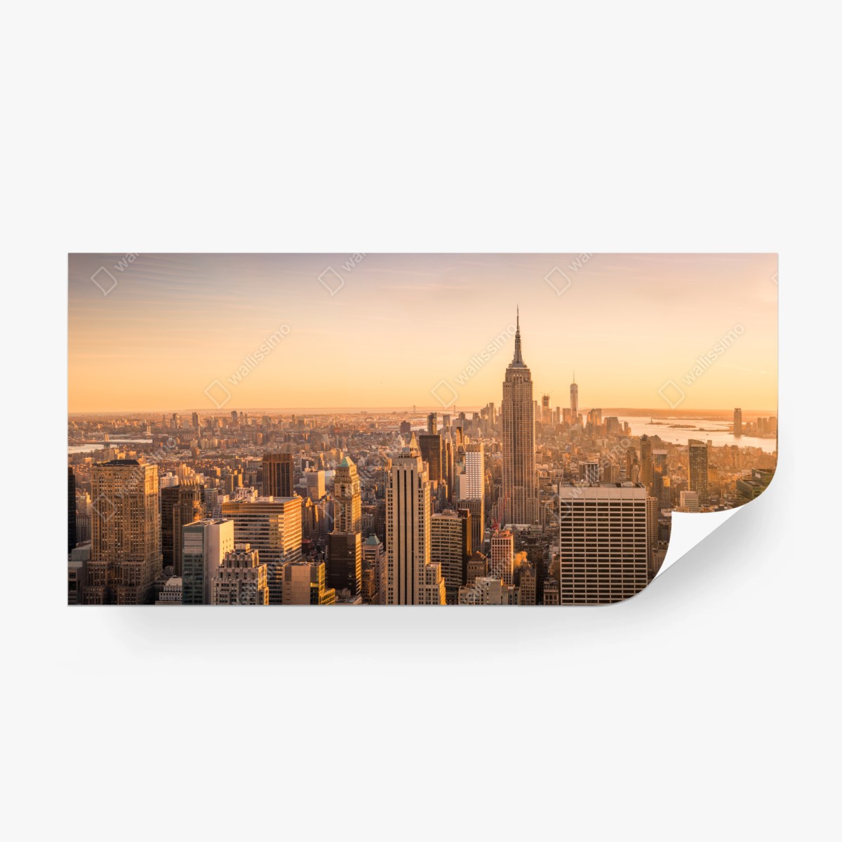 Fototapete goldener sonnenuntergang über der skyline von New York – Wallnifity®