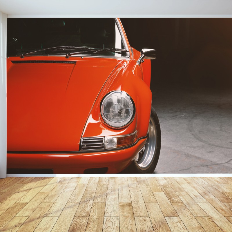 Fototapete roter oldtimer sportwagen nahaufnahme – Wallnifity®