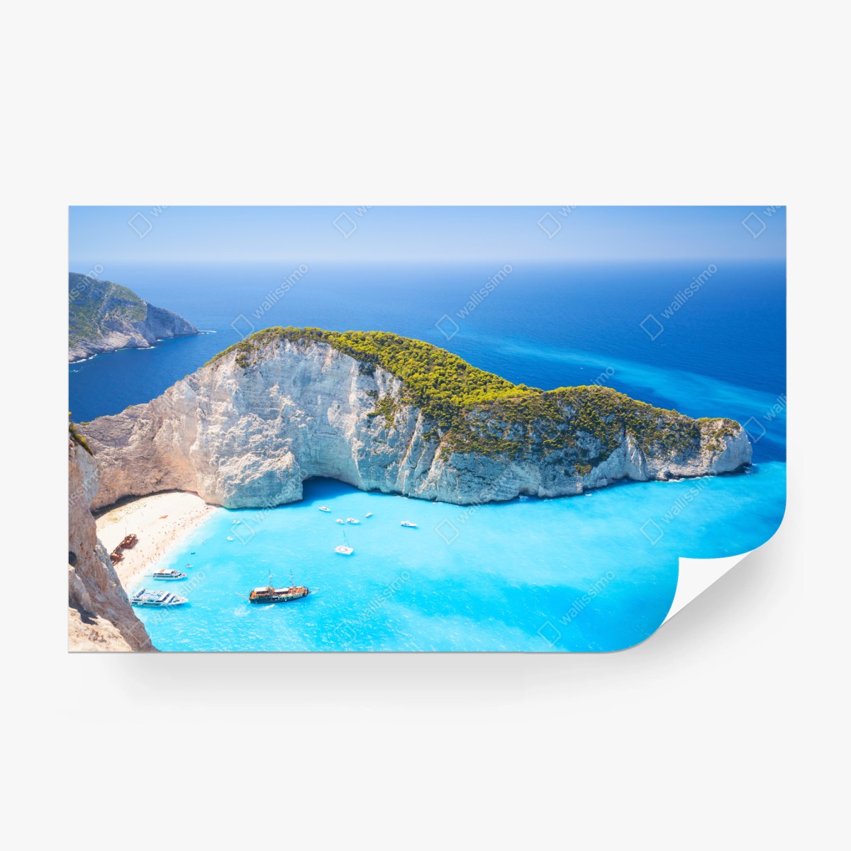 Fototapete Navagio-Bucht türkisblauer strand, Zakynthos – Wallnifity®