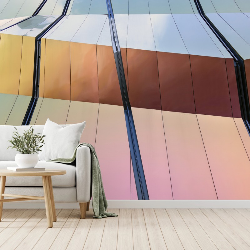 Fototapete irisierende moderne fassade aus paneelen – Wallnifity®