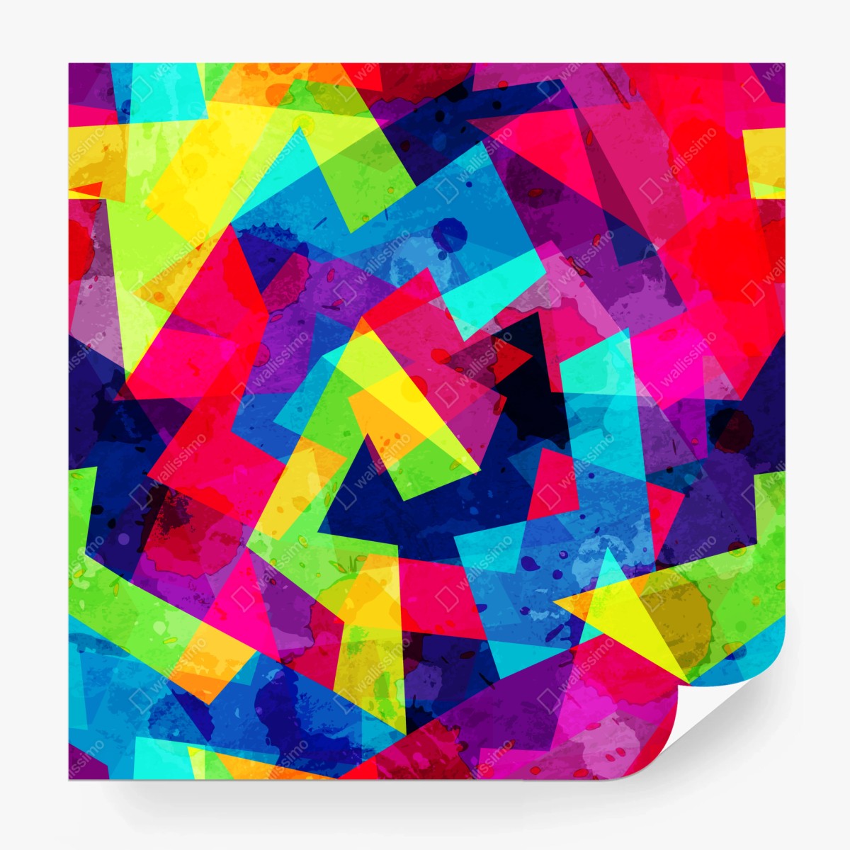 Fototapete lebendige geometrische aquarell-collage – Wallnifity®