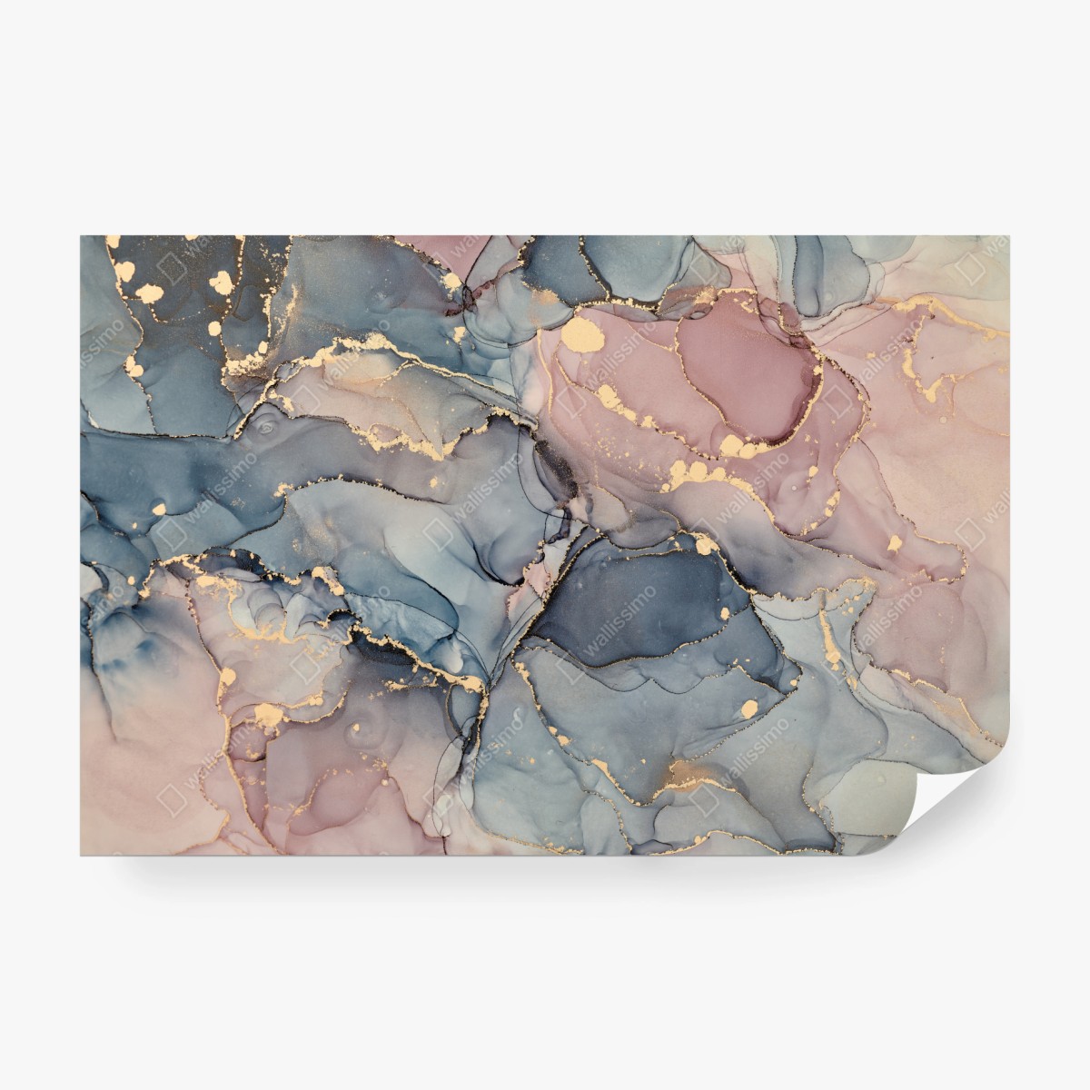 Fototapete zarte pastell-flüssigmarmor mit goldadern – Wallnifity®