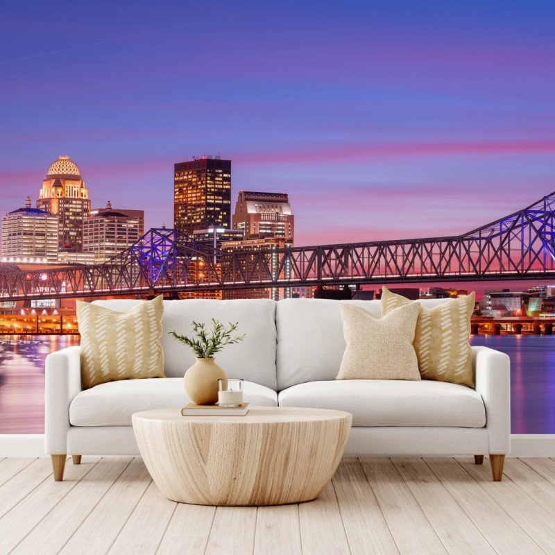 Fototapete Louisville skyline bei dämmerung – Wallnifity®