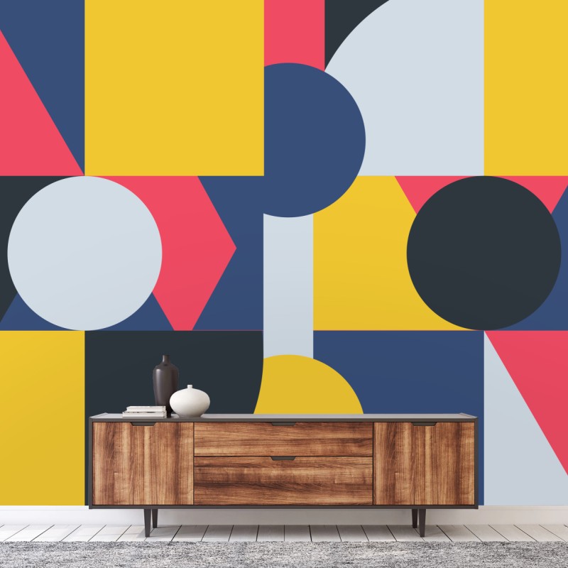 Fototapete lebendige geometrische komposition – Wallnifity®