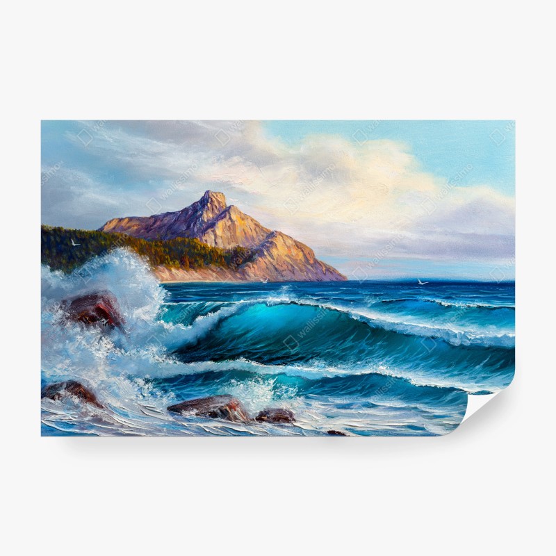 Fototapete aquarell eukalyptusblätter auf dunklem hintergrund – Wallnifity®