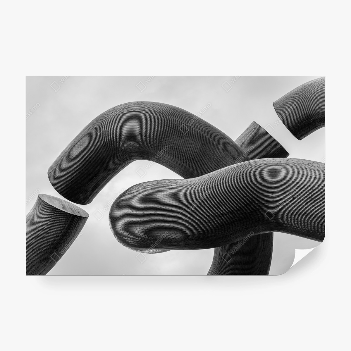 Fototapete gekrümmte formen abstrakte skulptur in grau – Wallnifity®