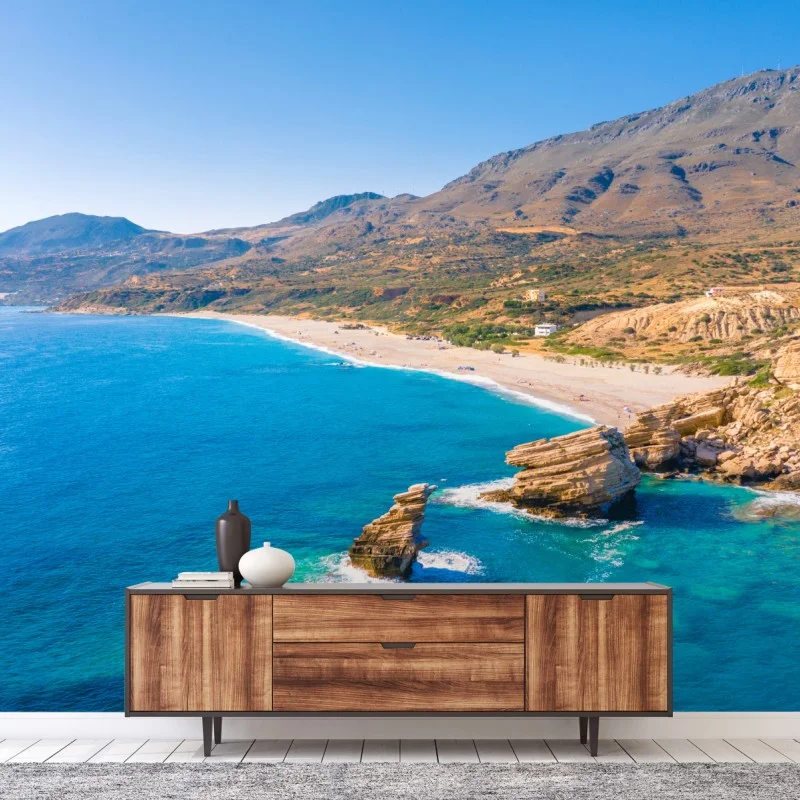 Fototapete türkisfarbenes küstenpanorama