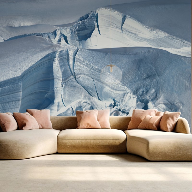 Fototapete gletscherlandschaft mit tiefen spalten – Wallnifity®