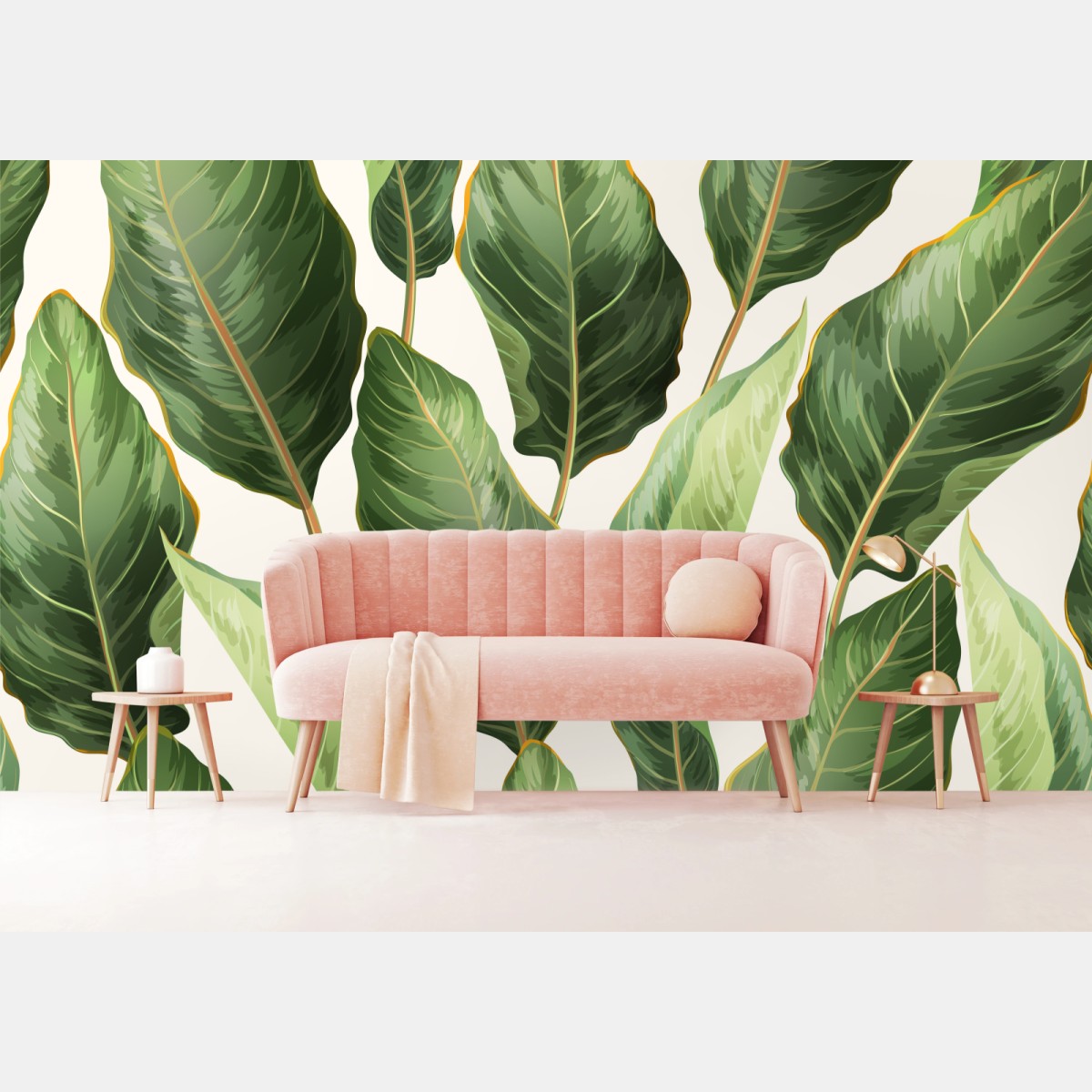 Fototapete tropisches bananenblattmuster – Wallnifity®