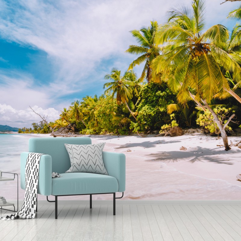 Fototapete tropischer strandidyll mit palmen – Wallnifity®