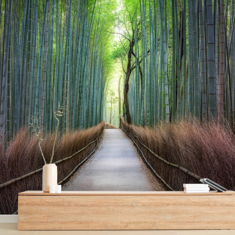 Fototapete ruhiger bambuswaldweg – Wallnifity®