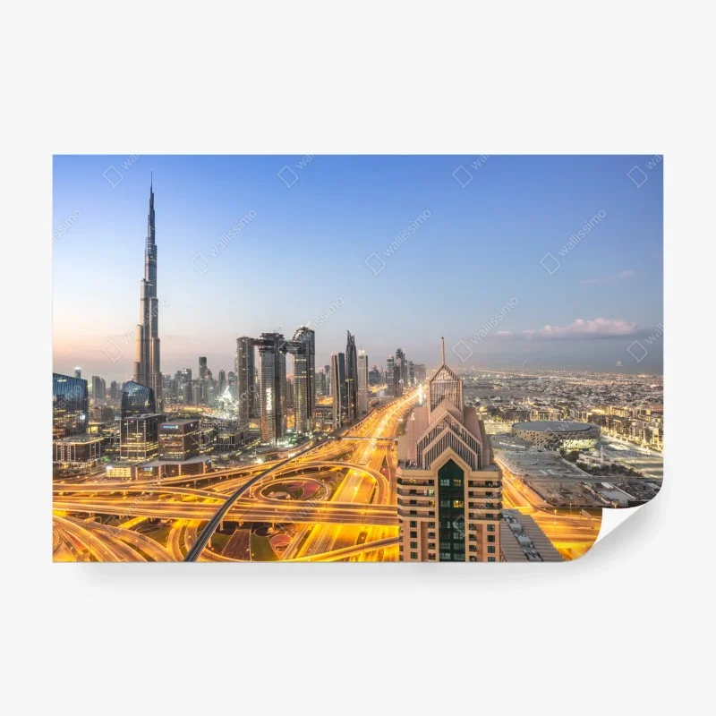 Fototapete skyline von Dubai bei dämmerung
