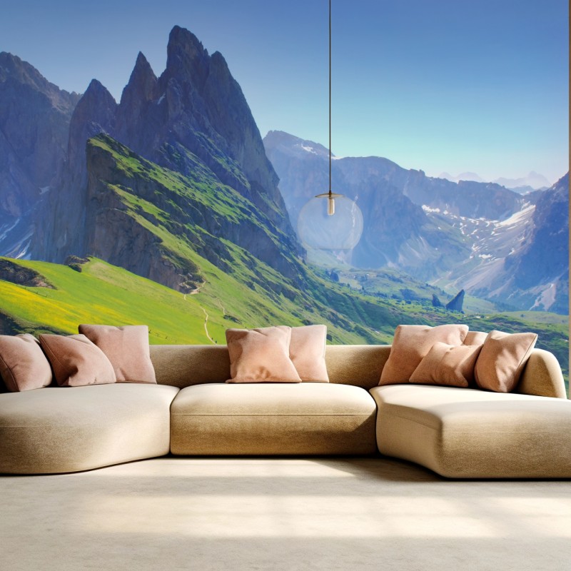 Fototapete majestätische Seceda in den Dolomiten – Wallnifity®