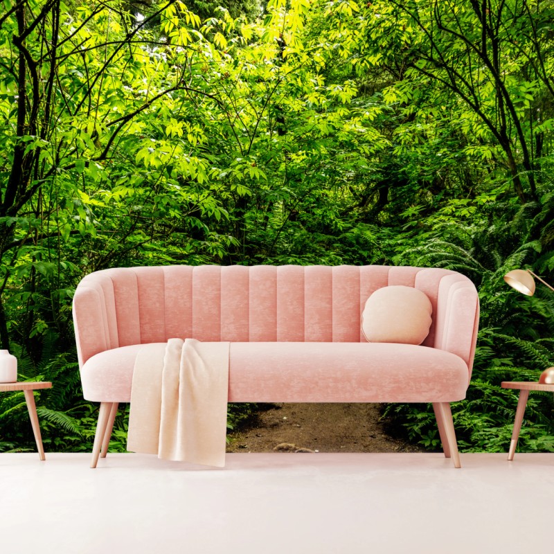Fototapete üppiger waldpfad – Wallnifity®