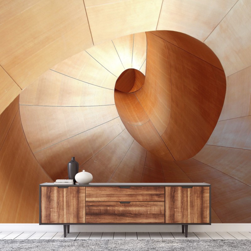 Fototapete warme holzspirale – Wallnifity®