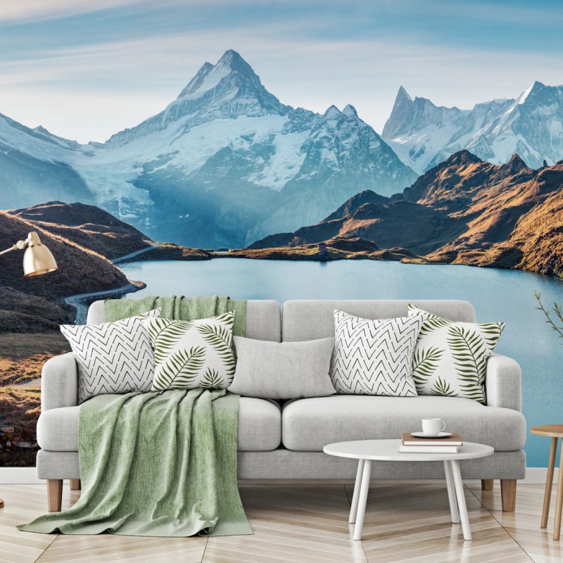 Fototapete sonnenaufgang über Bachalpsee, Schweizer Alpen – Wallnifity®