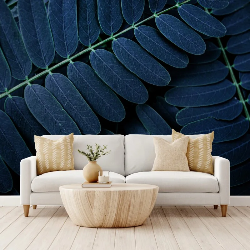 Fototapete tiefblaues blattmuster – Wallnifity® Fototapete tiefblaues blattmuster – Wallnifity®