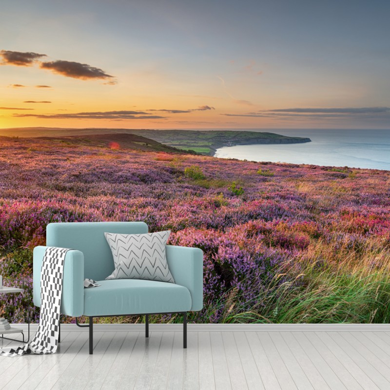 Fototapete sonnenuntergang über der heide auf den North York Moors – Wallnifity®