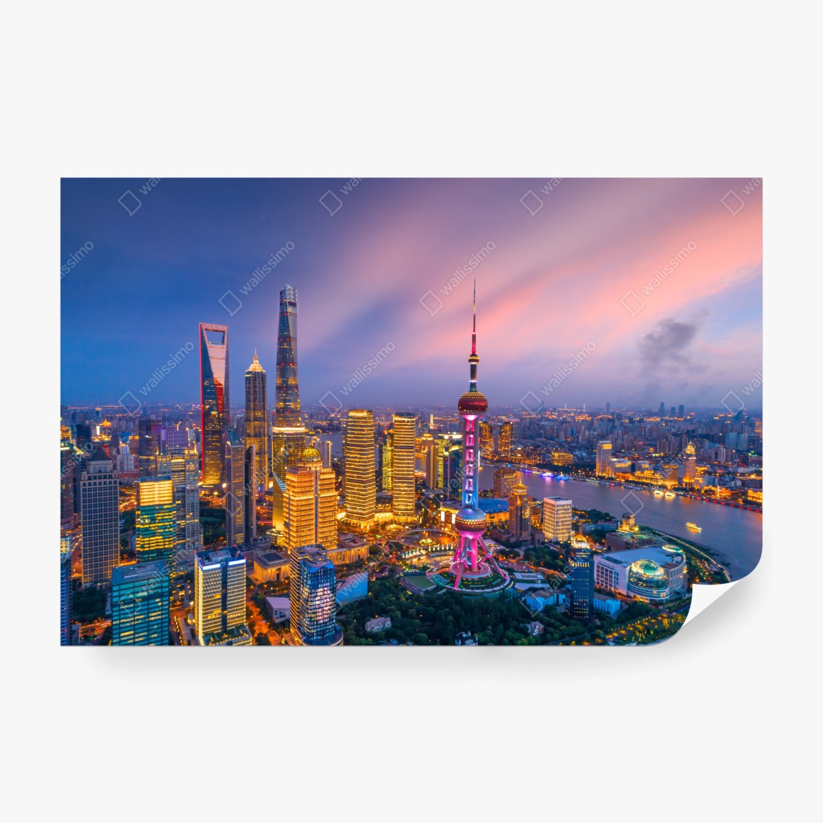 Fototapete Shanghai nächtliche skyline – Wallnifity®