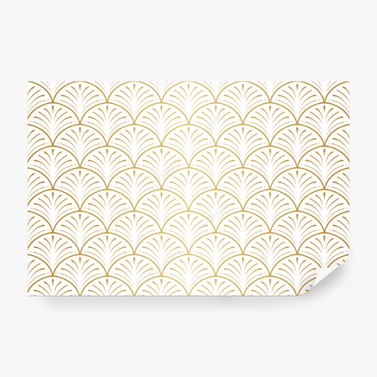 Fototapete goldenes art deco fächermuster – Wallnifity®