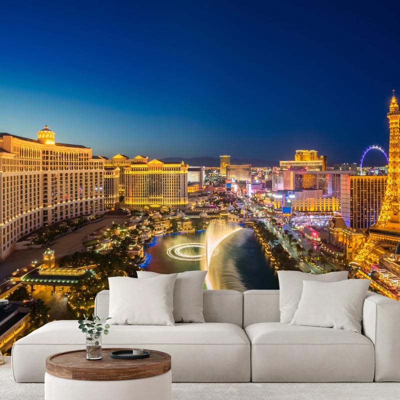 Fototapete Las Vegas skyline bei nacht – Wallnifity®