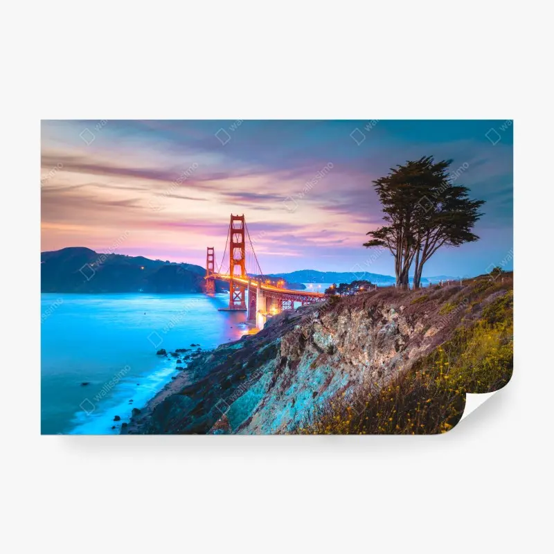 Fototapete Golden Gate Bridge bei dämmerung