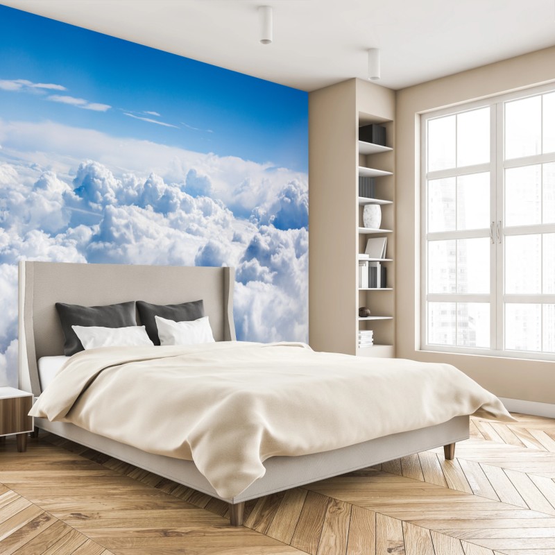 Fototapete ruhige wolkenlandschaft am blauen himmel – Wallnifity®