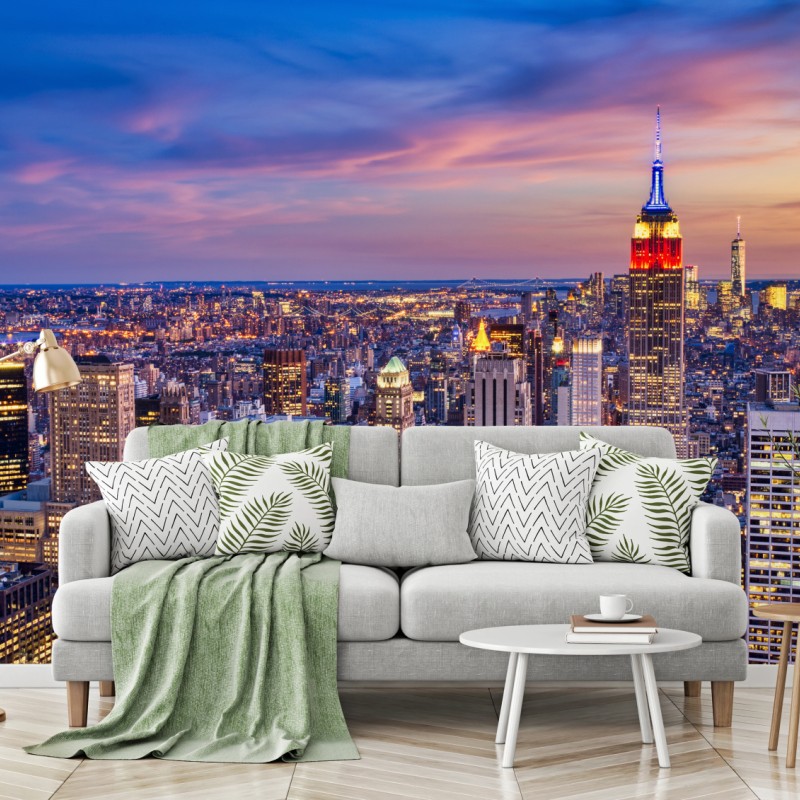 Fototapete New York skyline bei dämmerung – Wallnifity®
