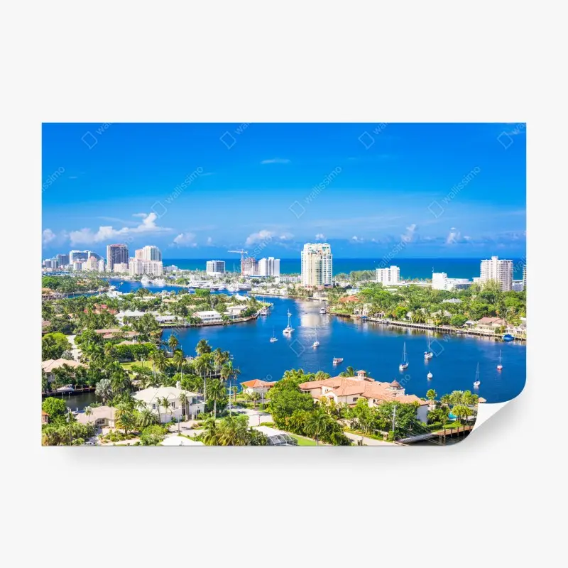 Fototapete Fort Lauderdale stadtskyline am meer
