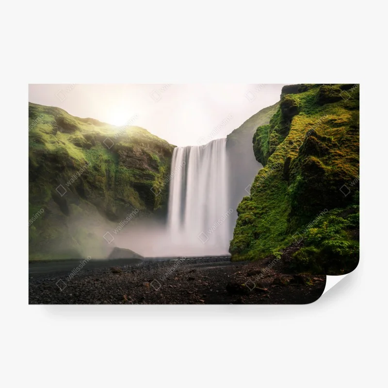 Fototapete majestätischer wasserfall Skogafoss