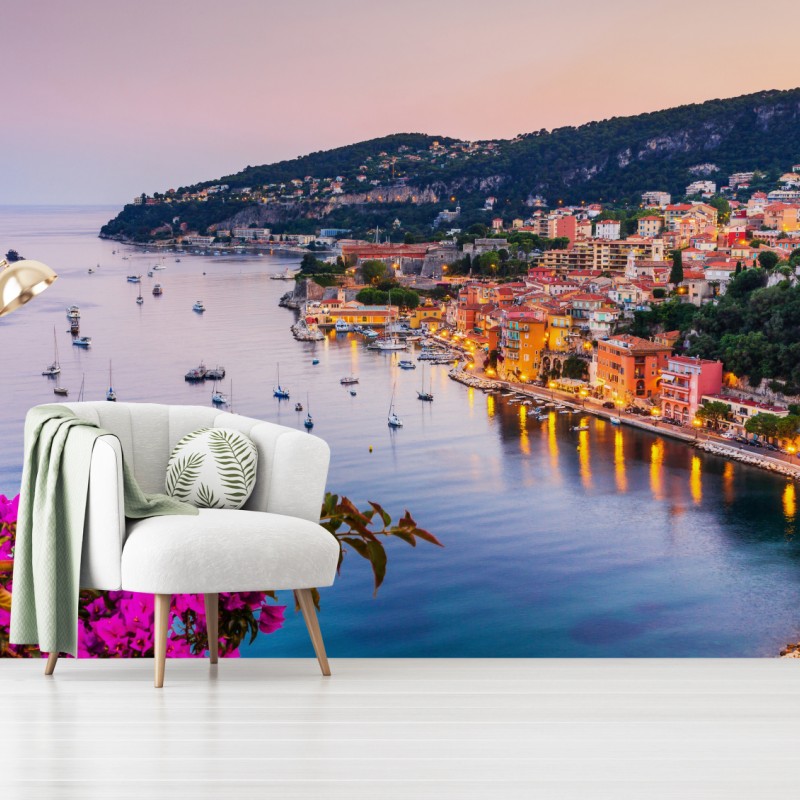 Fototapete sonnenuntergang über Villefranche-sur-Mer – Wallnifity®