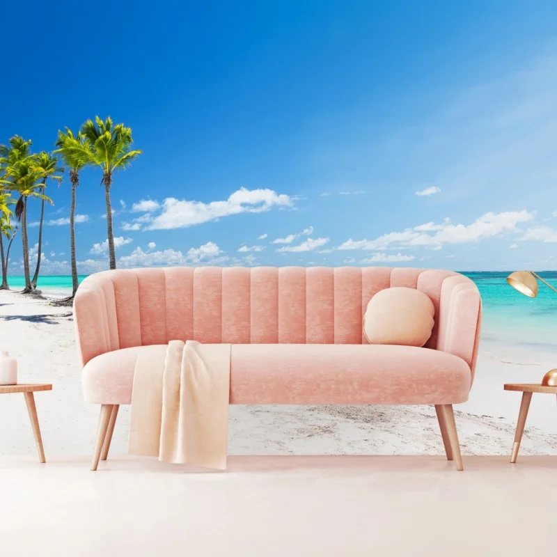 Fototapete palmen am strand von Punta Cana – Wallnifity®