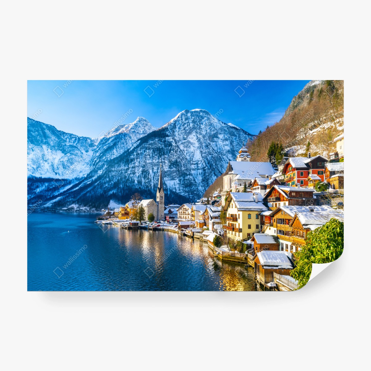 Fototapete winterruhe in Hallstatt — alpendorf am see – Wallnifity®
