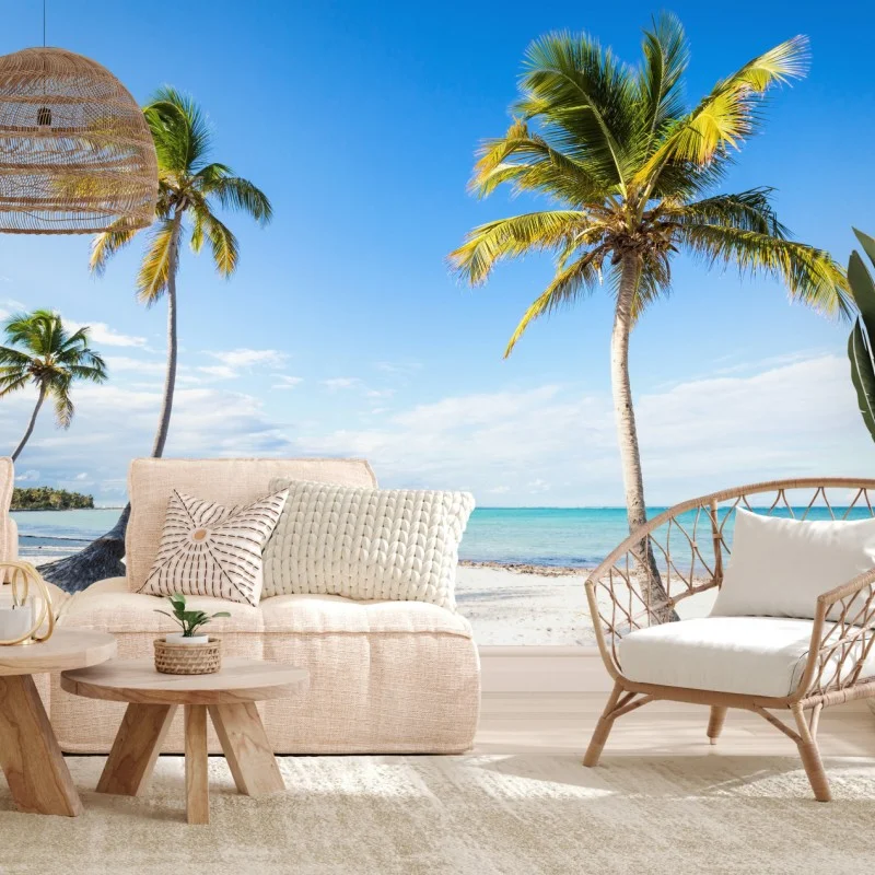 Fototapete tropischer palmenstrand – Wallnifity®