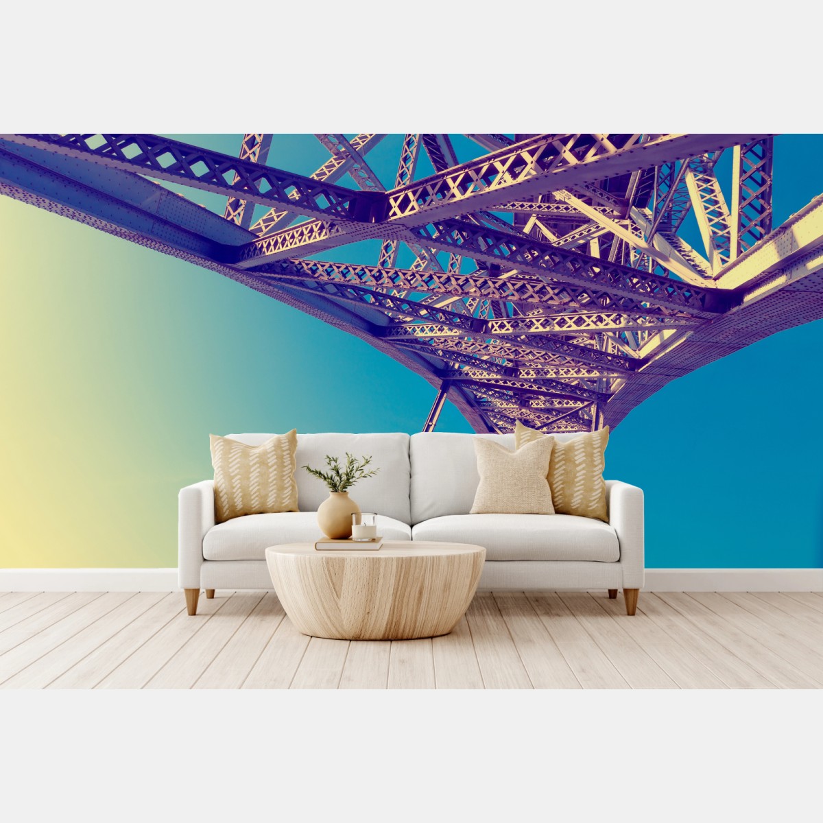 Fototapete abstrakte stahlbrücke in perspektive – Wallnifity®