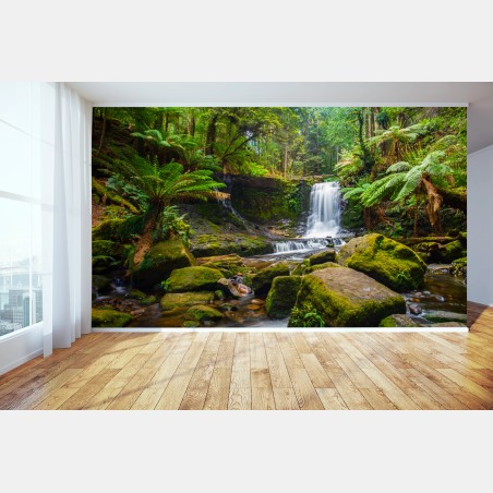 Fototapete üppiger waldwasserfall – Wallnifity®