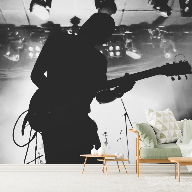 Fototapete gitaristensilhouette bei einem live-konzert – Wallnifity®