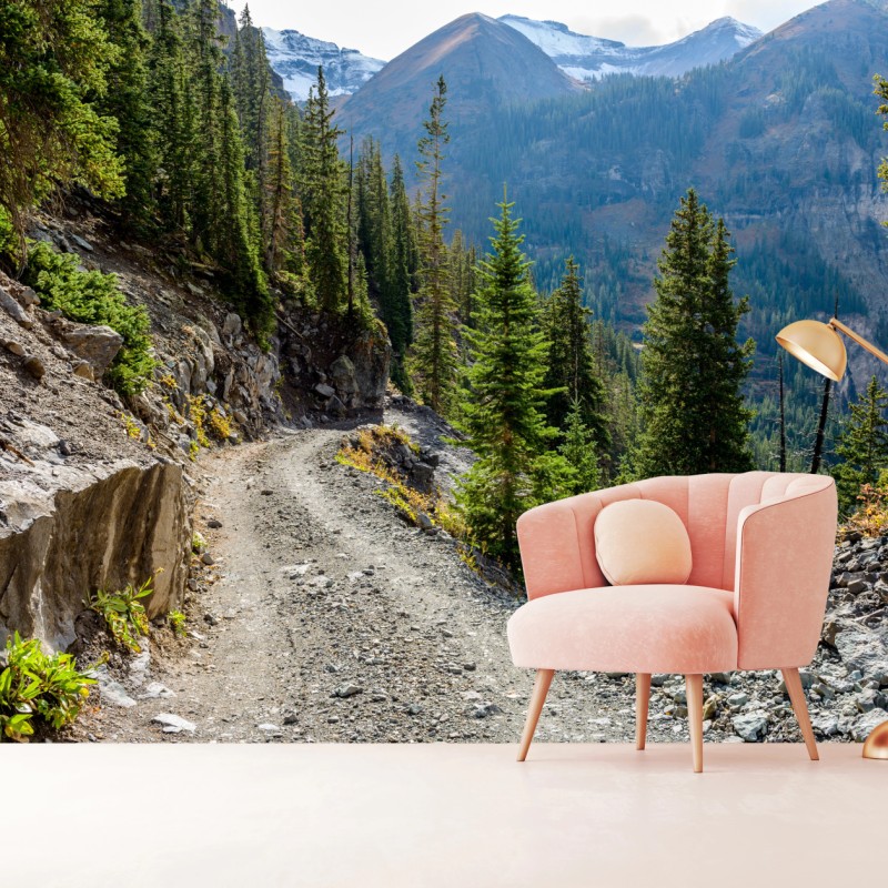 Fototapete bergpfad durch alpinen wald – Wallnifity®