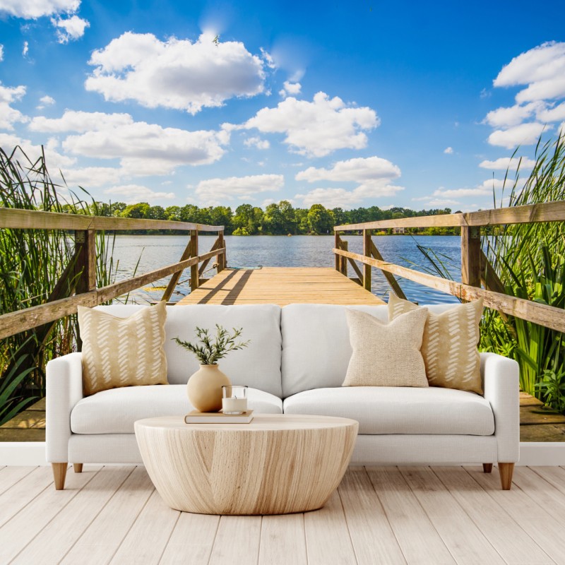Fototapete sonniger steg am see – Wallnifity®