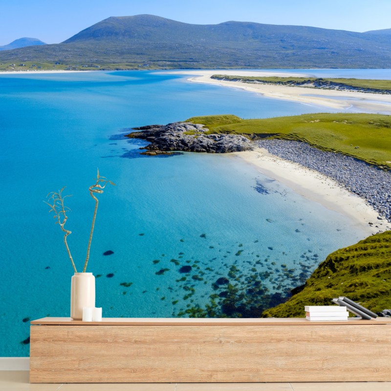 Fototapete ruhige türkisfarbene strandlandschaft – Wallnifity®