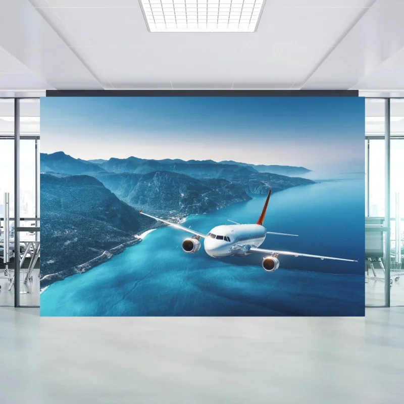 Fototapete küstenflug über türkisblauem meer – Wallnifity®