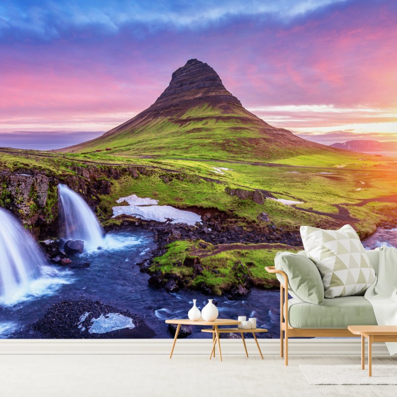 Fototapete Kirkjufell bei sonnenaufgang – Wallnifity®