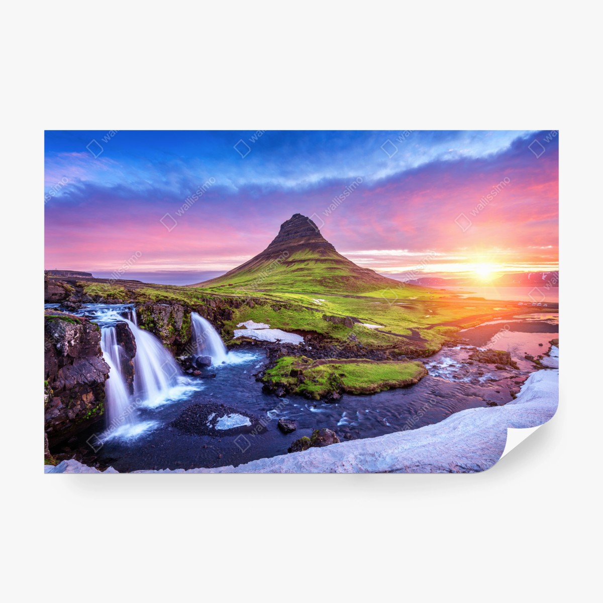Fototapete Kirkjufell bei sonnenaufgang – Wallnifity®