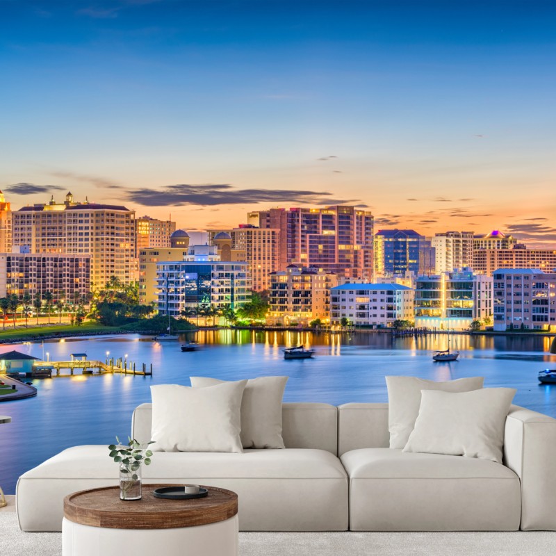 Fototapete Sarasota bei dämmerung über der bucht – Wallnifity®